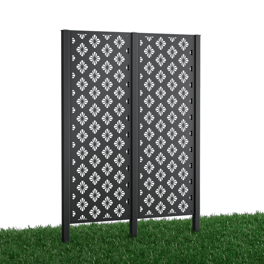 Metallsichtschutz Roya 2er Set zum Einbetonieren Modell | Pulverbeschichtet Anthrazit Metallsichtschutz Roya 2er Set zum Einbetonieren Modell | Pulverbeschichtet Anthrazit