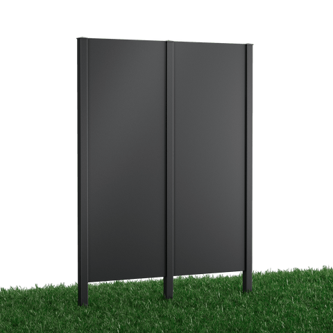 Metallsichtschutz Pesa 2er Set zum Einbetonieren Modell | Pulverbeschichtet Anthrazit