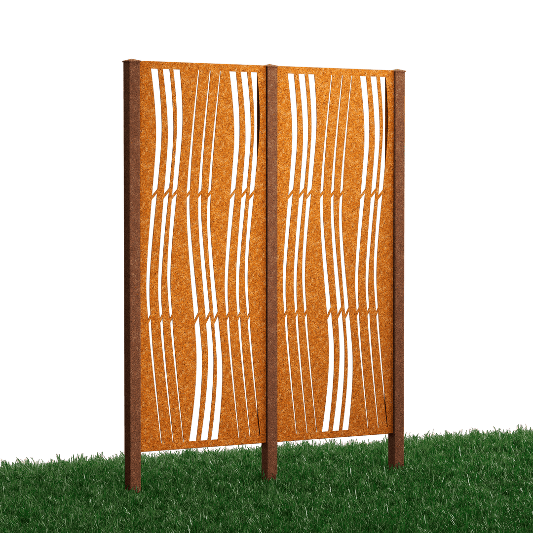 Metallsichtschutz Arno 2er Set zum Einbetonieren Modell | Cortenstahl Metallsichtschutz Arno 2er Set zum Einbetonieren Modell | Cortenstahl