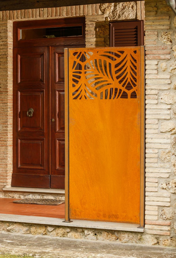 Sichtschutz Panaro montiert | Cortenstahl