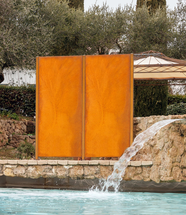 Sichtschutz Pesa am Pool | Cortenstahl