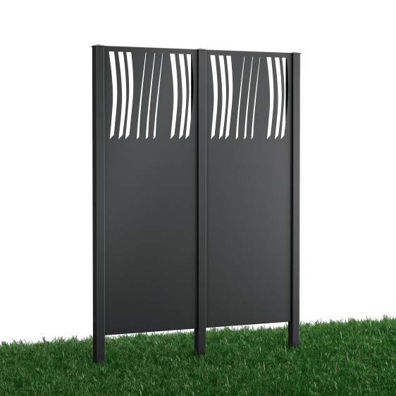 Metallsichtschutz Agri 2er Set zum Einbetonieren 3D Modell | Pulverbeschichtete Sonderfarbe RAL 7016 Anthrazitgrau Metallsichtschutz Agri 2er Set zum Einbetonieren 3D Modell | Pulverbeschichtete Sonderfarbe RAL 7016 Anthrazitgrau