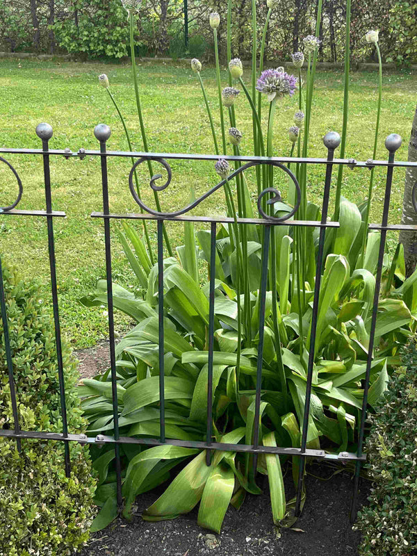Steckzaun Balerna in pulverbeschichtet Anthrazit in einem Beet