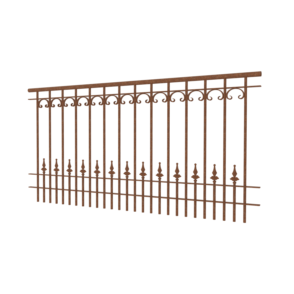 Geländer Lucca als 3D-Modell | Unbeschichtet Geländer Lucca als 3D-Modell | Unbeschichtet