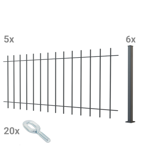 Zaunset Padua zum Aufschrauben als 3D-Modell | Pulverbeschichtet anthrazit