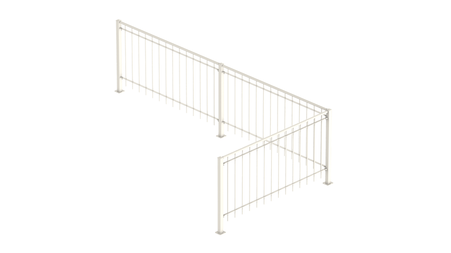 Geländer Ancona als 3D-Modell | Pulverbeschichtet Sonderfarbe RAL 9010 Reinweiß
