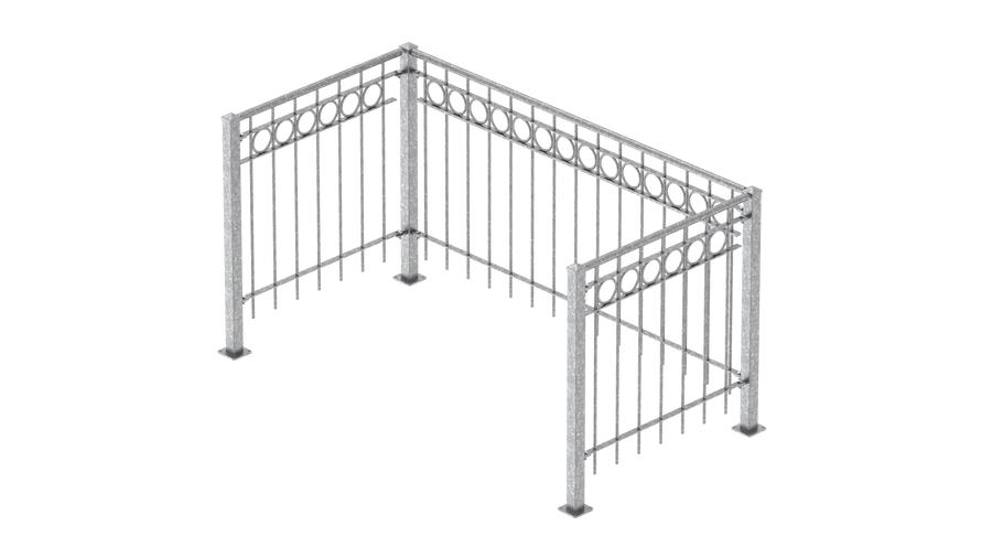 Geländer Belluno als 3D-Modell | Feuerverzinkt