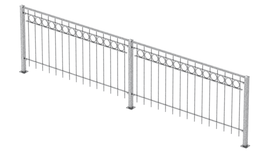 Geländer Belluno als 3D-Modell | Feuerverzinkt