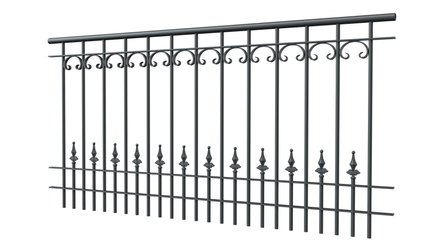 Geländer Lucca als 3D-Modell | Pulverbeschichtet anthrazit