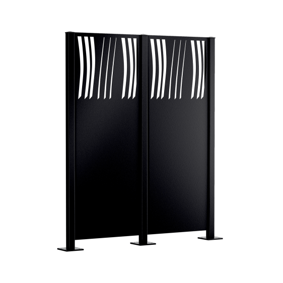 Metallsichtschutz Agri 2er Set zum Aufschrauben als 3D-Modell | Pulverbeschichtet Sonderfarbe RAL 9005 Tiefschwarz