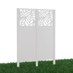 Metallsichtschutz Liro 2er Set zum Einbetonieren 3D Modell | Pulverbeschichtet Sonderfarbe RAL 9010 Reinweiß