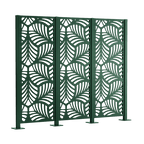 Metallsichtschutz Piave 3er Set zum Aufschrauben als 3D-Modell | Pulverbeschichtet Sonderfarbe RAL 6005 Moosgrün