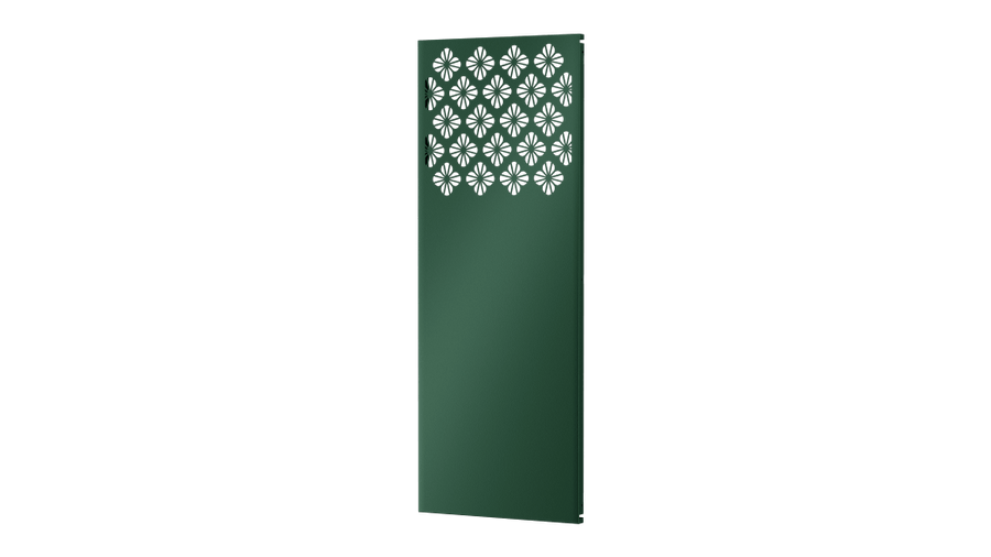 Sichtschutz Romna als 3D-Modell | Pulverbeschichtet Sonderfarbe RAL 6005 Moosgrün