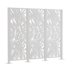 Metallsichtschutz Tanaro 3er Set zum Aufschrauben als 3D-Modell | Pulverbeschichtet Sonderfarbe RAL 9010 Reinweiß