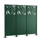 Metallsichtschutz Taro 3er Set zum Aufschrauben als 3D-Modell | Pulverbeschichtet Sonderfarbe RAL 6005 Moosgrün