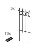 Steckzaun Belluno als Set in pulverbeschichtet Sonderfarbe RAL 9005 Tiefschwarz als 3D-Modell