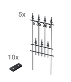 Steckzaun Lucca als Set in pulverbeschichtet Sonderfarbe RAL 9005 Tiefschwarz als 3D-Modell