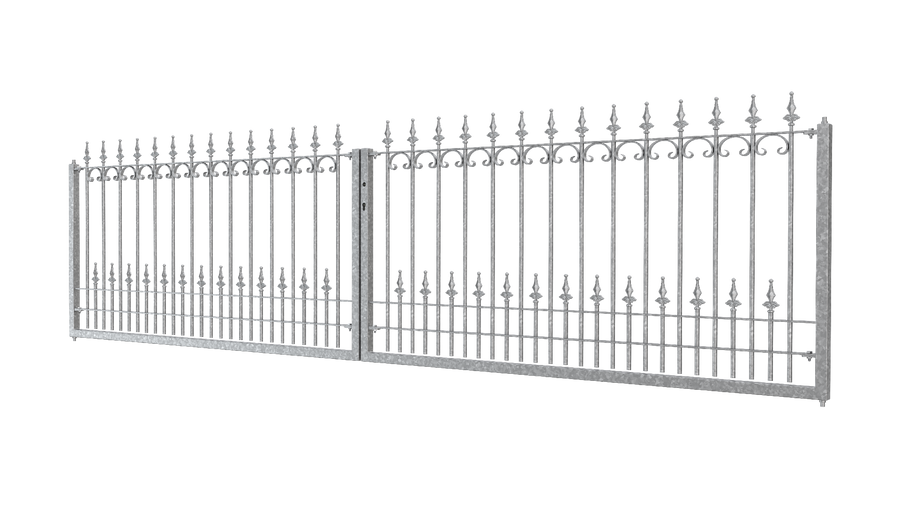 Zweiflügeliges Tor Lucca als 3D Modell | Feuerverzinkt