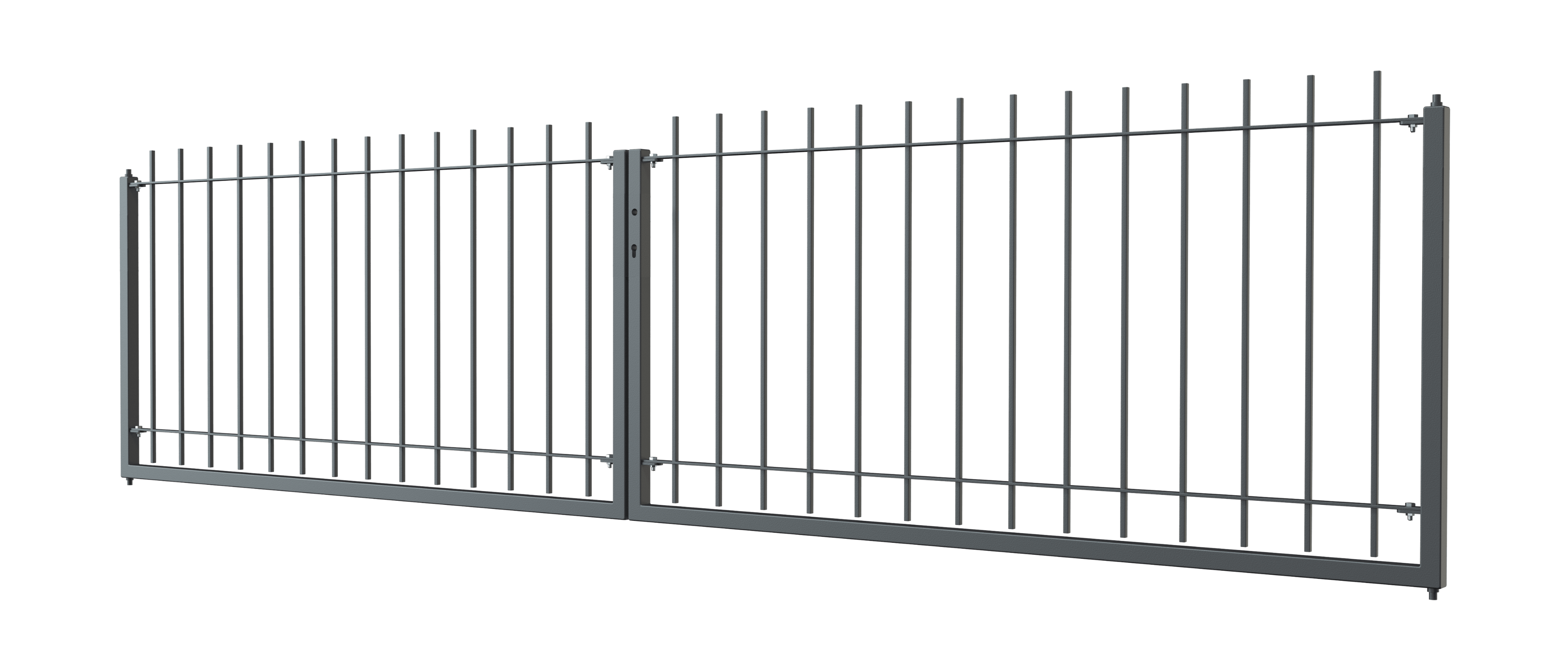 Zweiflügeliges Tor Padua als 3D Modell | Pulverbeschichtet anthrazit