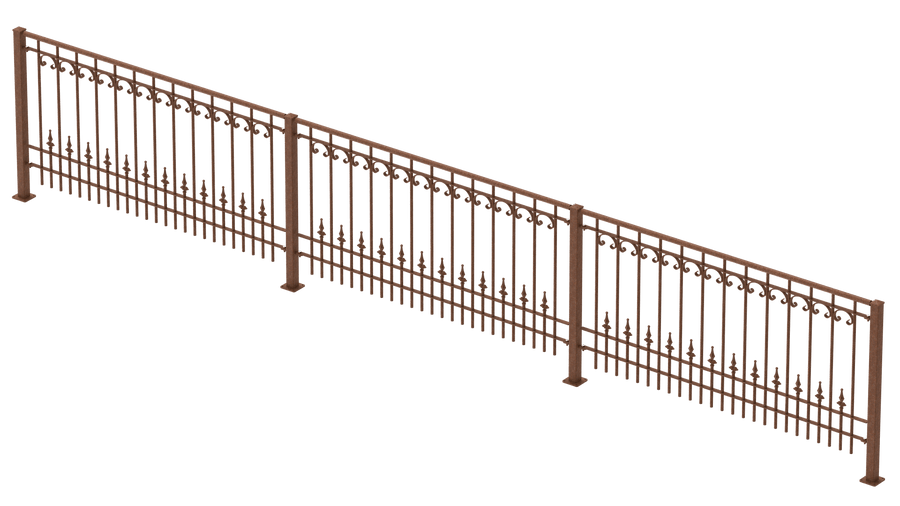 Geländer Lucca als 3D-Modell | Unbeschichtet