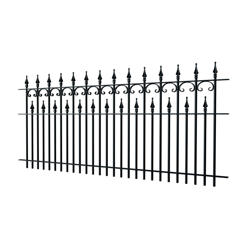 Zaun Lugano | Pulverbeschichtet RAL 9005 Tiefschwarz